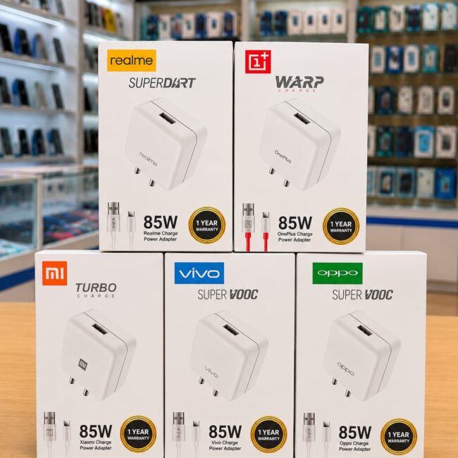 85W Super Fast Mobile Charger with Type-C Cable WITH 1 YEAR WARRANTY