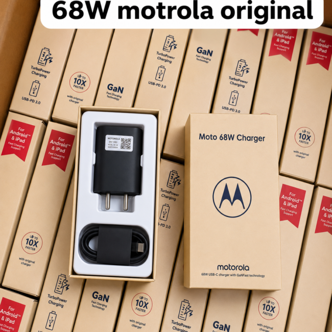 MOTOROLA 68W SUPER FAST ORIGINAL CHARGER  WITH 1 YEAR WARRANTY