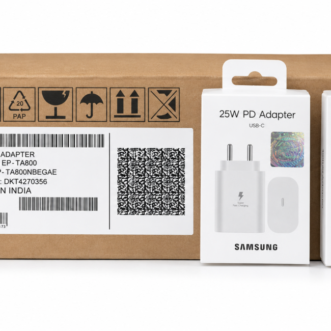 SAMSUNG 25W ADAPTER  (20PC BOX) IMPORTED WITH 1 YEAR WARRANTY
