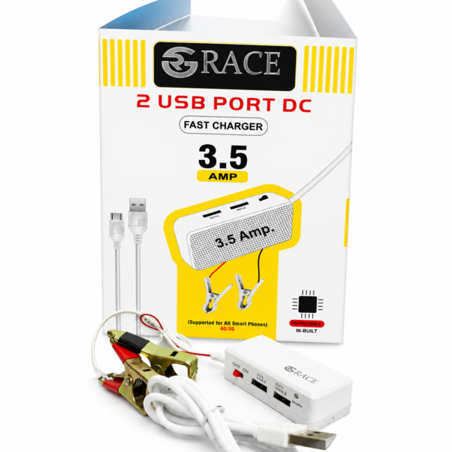 2 USB PORT DC FAST CHARGER WITH 1 YEAR WARRANTY