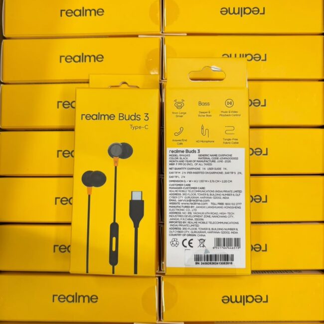Realme Buds 3 Type-C Wired Earphones with HD Mic & Deep Bass